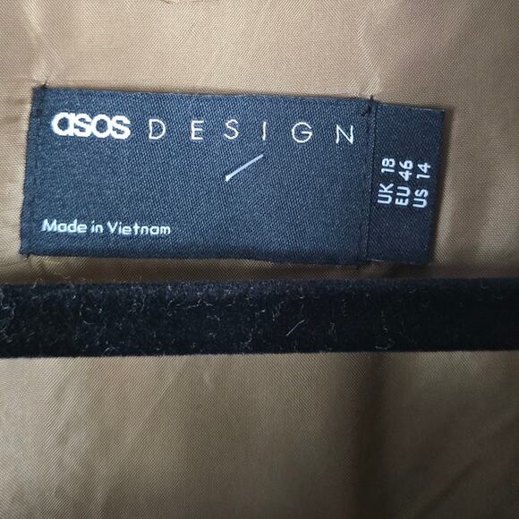 ASOS Design Long Line Light Brown Pockets Women's Winter Shacket Jacket 14 - Picture 3 of 5